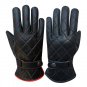 New DC b77 Men's Warm Black Leather Warm Motorcycle Winter Driving Gloves Size s
