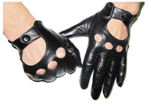 DC P28 Nice Quality Men's Real Goatskin Leather 4 holes Driving Gloves Size S