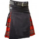 New Active Men Highlander Royalist Leather Straps Hybrid Utility Kilt Size 30