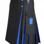 New Active Men Highlander Black/Blue Hybrid Utility Kilt Size 54