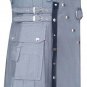 Active Men Scottish Highland Gray Cotton Unisex Adult Custom Made Kilt Size 40