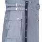Active Men Scottish Highland Gray Cotton Unisex Adult Custom Made Kilt Size 44