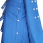 Highlander Scottish Utility Kilt  Handmade Blue With Straps Cotton Adult Size 38