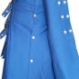 Highlander Scottish Utility Kilt  Handmade Blue With Straps Cotton Adult Size 60