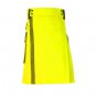 New Scottish Wears Men Yellow Net Pocket Cotton Highlander Unisex Kilts Size 36