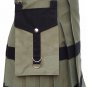New Active Men Scottish Handmade utility sports fashion Olive Green kilt Size 46