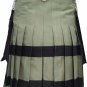 New Active Men Scottish Handmade utility sports fashion Olive Green kilt Size 46