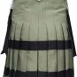 New Active Men Scottish Handmade utility sports fashion Olive Green kilt Size 48