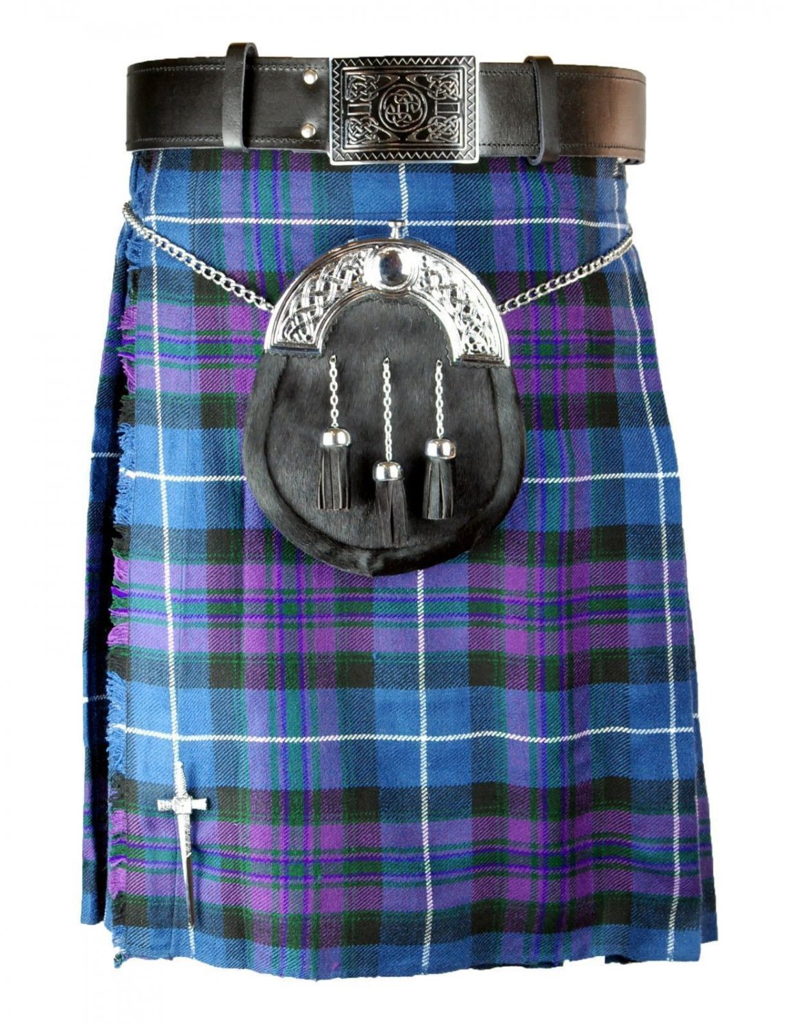 New active Handmade Scottish Highlander kilt for Men in pride of Scottland size 42 coloure Purple