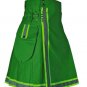 Men Active Wears Green Firefighter Cotton Highlander Unisex Kilts Size 48