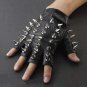Men's Skull Stud Biker Punk Driving Motorcycle Finger less Leather Gloves Size 2XL