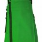 size 46 green Scottish highlander net pocket utility cotton kilt for working men