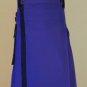 size 56 blue Scottish highlander net pocket utility cotton kilt for working men