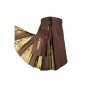 Scottish Men Brown & Multicam Hybrid Detachable Pockets Utility Kilt Size 52