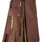 Scottish Men Brown & Multicam Hybrid Detachable Pockets Utility Kilt Size 42