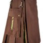 Scottish Men Brown & Multicam Hybrid Detachable Pockets Utility Kilt Size 44