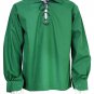 Men Green Scottish Highland Jacobean Jacobite Shirt, Gillie Kilt Shirt Size 2XL