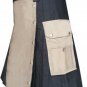 Highland Men Scottish Kilt Black & Two Toned Stylish Unisex Adult Handmade Size 36