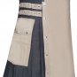 Highland Men Scottish Kilt Black & Two Toned Stylish Unisex Adult Handmade Size 46