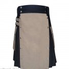 Highland Men Scottish Kilt Black & Two Toned Stylish Unisex Adult Handmade Size 48
