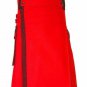 NEW Scottish Red Utility Unisex Adult Handmade Cargo Kilt Size 36