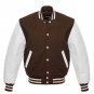 New DC Letterman Baseball Brown wool White leather  sleeves varsity jacket size XS