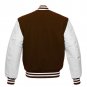 New DC Letterman Baseball Brown wool White leather  sleeves varsity jacket size 2XL