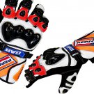 Honda Repsol Motorbike Motto GP Leather  Racing Glove Protected Racing Glove Size L