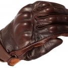 Brown Classic Motorbike Motto GP Leather  Racing Glove Protected Racing Glove Size XS