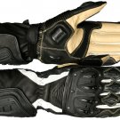 Black Otra Motorbike Motto GP Leather  Racing Glove Protected Racing Glove Size S