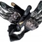 Black Otra Motorbike Motto GP Leather Racing Glove Protected Racing Glove Size M