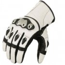White Motorbike Motto GP Leather  Racing Glove Protected Racing Glove Size S