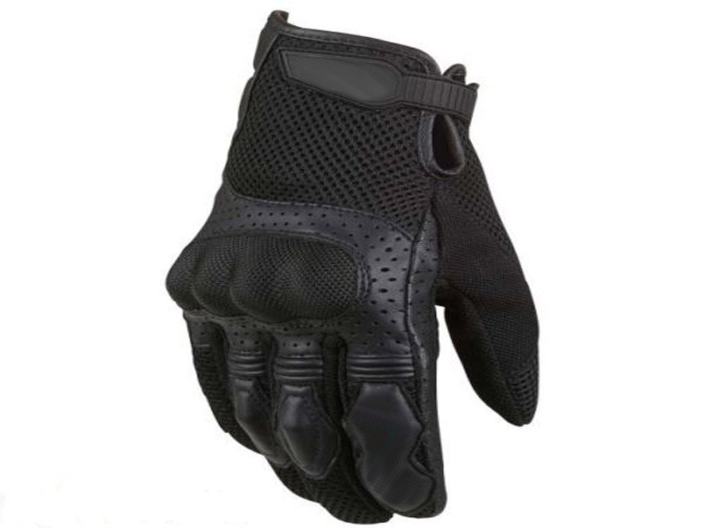 Black Motorcycle Leather And Mesh Gloves.biker Sports Leather gloves Size M