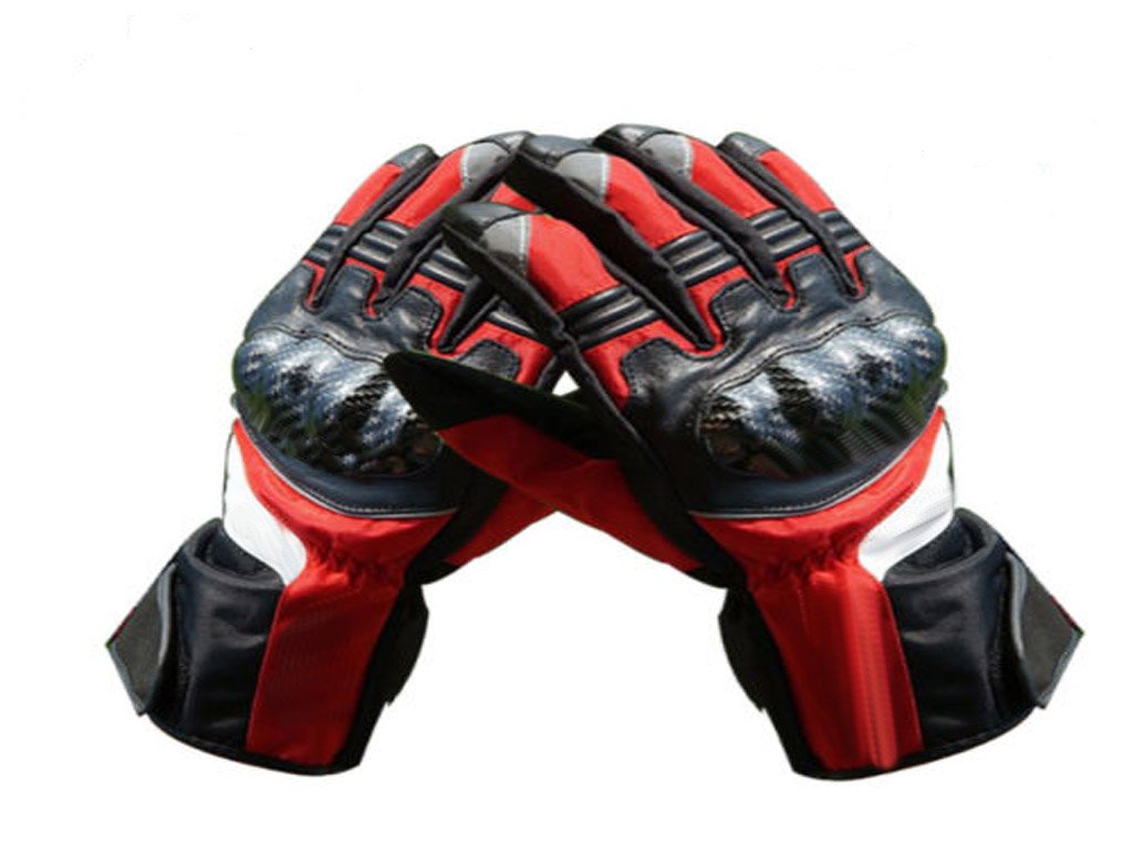 Red/Black Motorcycle Leather Gloves.biker Sports Leather gloves Size L