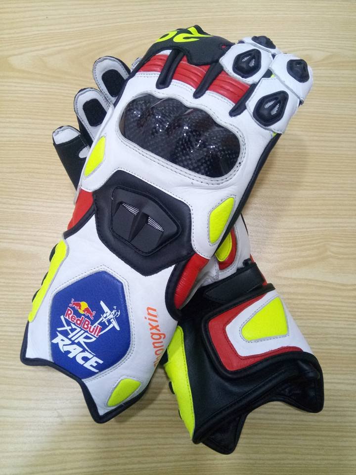 Red Bull Motorcycle Leather Gloves.biker Sports Leather gloves Size 2XL