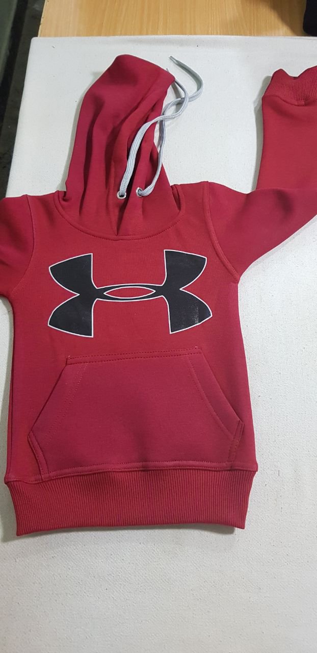 Red Hooded Under Armour Logo Printed Sweatshirt Men's Women's Hoodies Jacket Size L