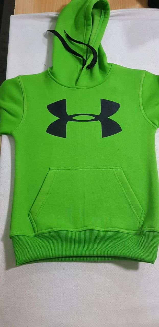 Green Hooded Under Armour Logo Printed Sweatshirt Men's Women's Hoodies Jacket Size 2XL