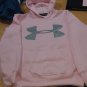 Light Pink Hooded Under Armour Logo Printed Sweatshirt Men's Women's Hoodies Jacket Size 2XL