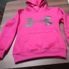 Pink Hooded Under Armour Logo Printed Sweatshirt Men's Women's Hoodies Jacket Size 2XL