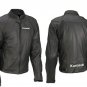 MOTORCYCLE KAWASAKI LEATHER RACING JACKET BLACK FULL SIZE 5XL