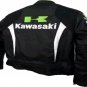 MOTORCYCLE KAWASAKI LEATHER RACING JACKET BLACK/WHITE FULL SIZE S