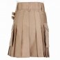 Ladies Khaki Utility Scottish Kilt Skirt Size 28