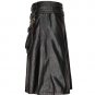 Scottish Leather Men Utility Kilt Black COW Hide Leather Kilt Size 34