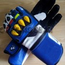 Blue Motorbike Motto GP Leather  Racing Glove Protected Racing Glove Size L