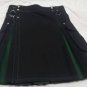 Men Active Handmade Black & Green Hybrid Cargo Pockets Fashion Utility Kilts Size  30