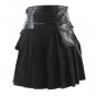 DESIGNER-MEN-GENUINE-LEATHER-GLADIATOR-SCOTTISH-WARRIOR-PLEATED-STYLE-KILT SIZE 44