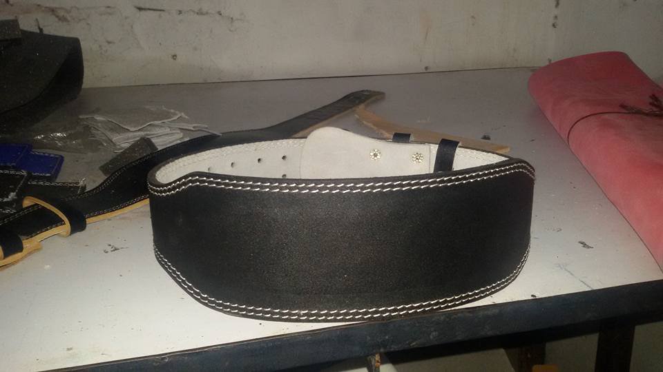 Body fitness gym training customize leather belt size l black color