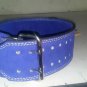 Body fitness gym training customize leather belt size m blue color