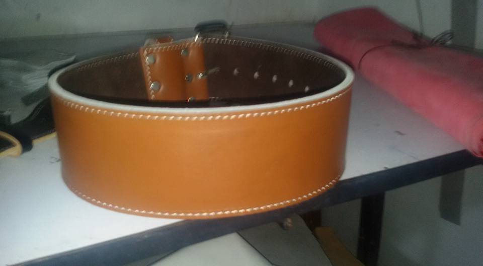 Body fitness gym training customize leather belt size s color brown