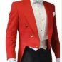New Scottish Highlander Men Fashion Piper Drummer Doublet Pipe Band Jacket Size S Color Red